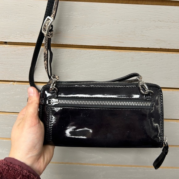 Black and Snake Print Leather Tote Bag & Matching Wallet - Picture 13 of 14